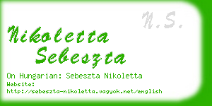 nikoletta sebeszta business card